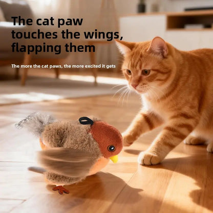 Interactive Cat Toys Rechargeable Chirping Flapping Bird