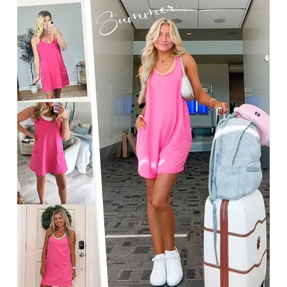 🔥Hot Sale 49% off🌟Women's Summer Sleeveless Mini Dress with Built-in Shorts
