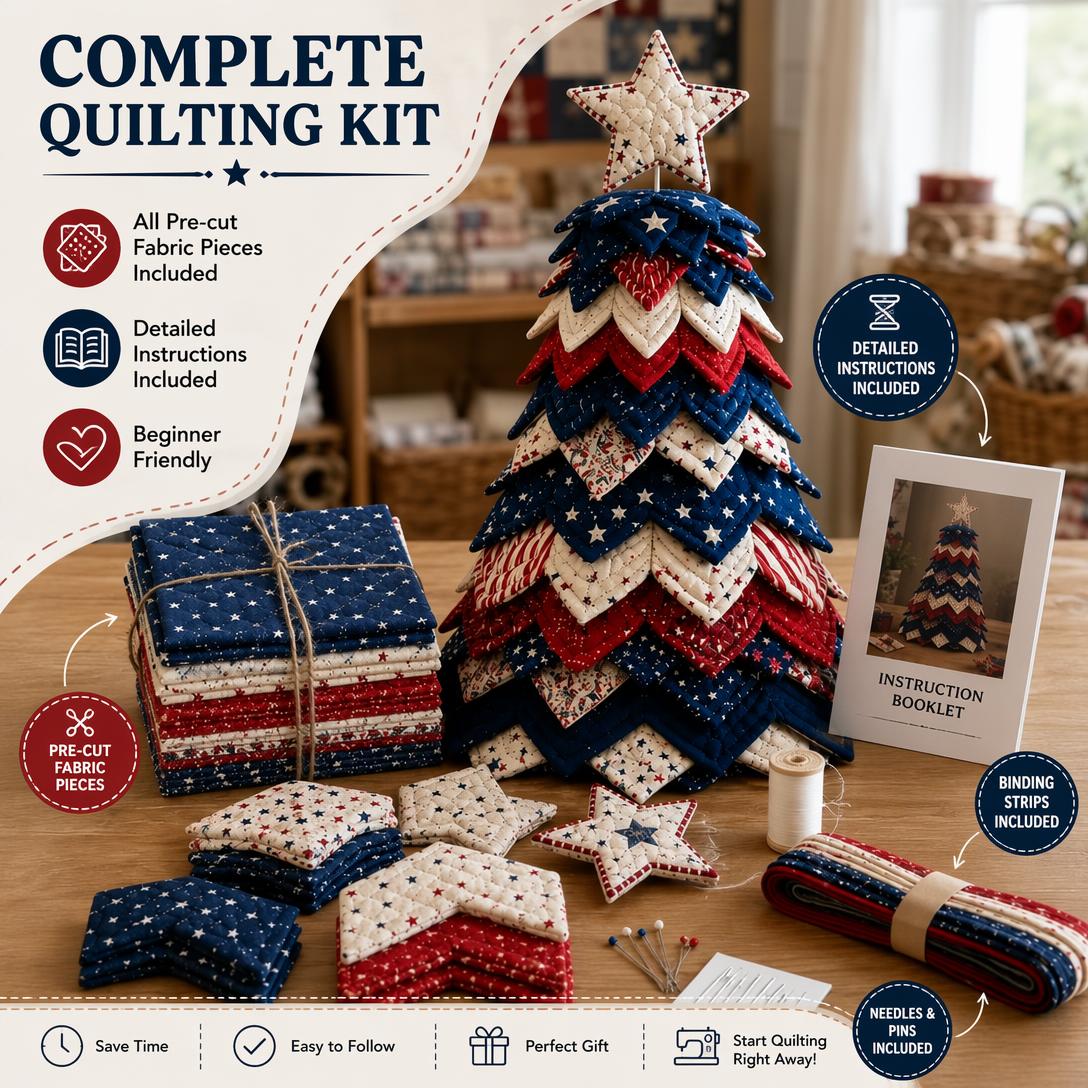 🎄American Christmas Tree Patchwork Kit