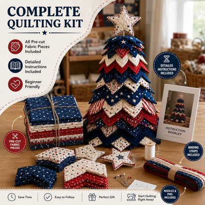 🎄American Christmas Tree Patchwork Kit