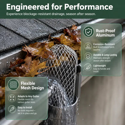Expandable Flexible Metal Mesh Downspout Drain Guard（3Pcs）