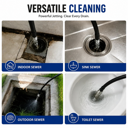 🔥6500 PSI Stainless Steel Sewer Jetter Nozzle – 1/4" Quick Connect Drain Cleaning Attachment for Pressure Washers