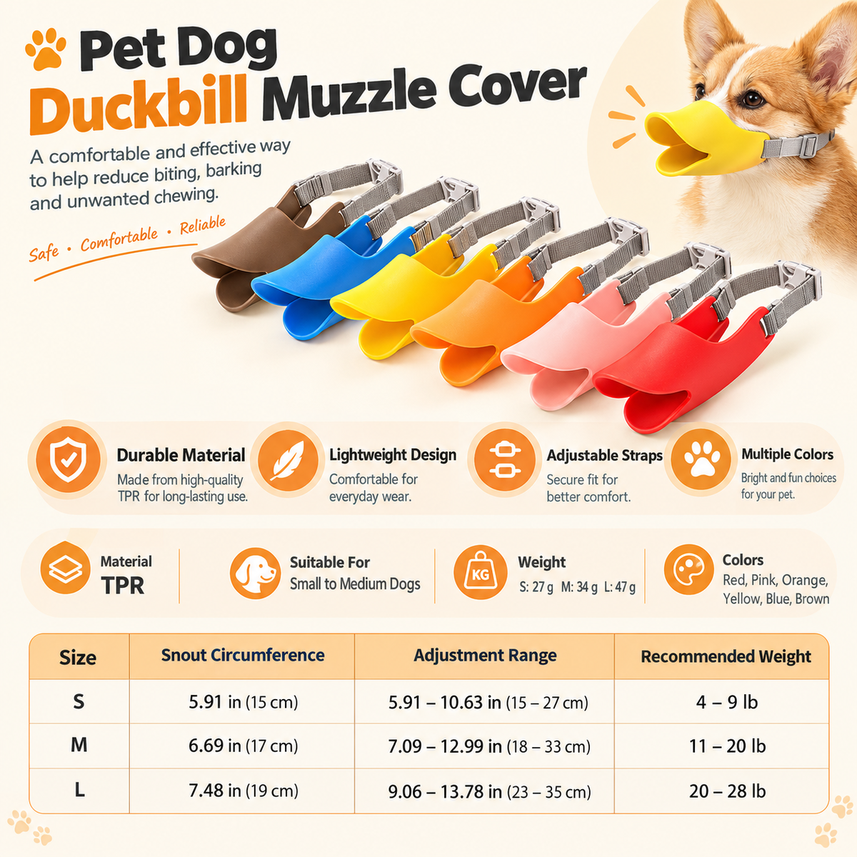 Pet Dog Duckbill Muzzle