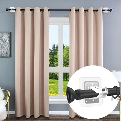 🔨🚫 No Drill Nail Free Adjustable Self Adhesive Curtain Rod Holder Hooks