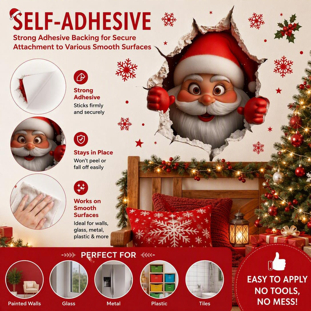Creative Santa Claus Living Room Background Wall Decoration Stickers
