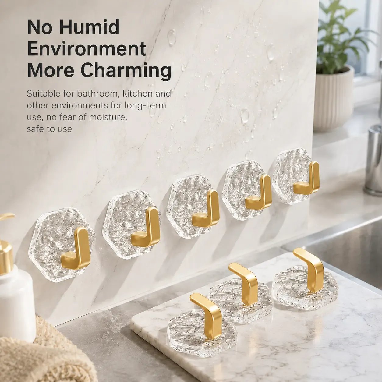 🔥Buy More Save More🔥Heavy-Duty Plastic Self-Adhesive Hexagonal Ripple Hooks