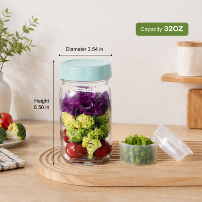 🥗Leak-proof salad lunch jar - with built-in divider