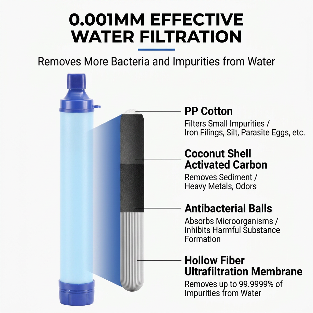 🌊Outdoor water purifier, portable emergency drinking straw