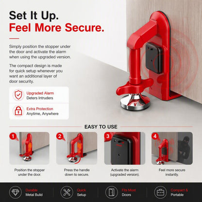 Travel Door Blocking Alarm