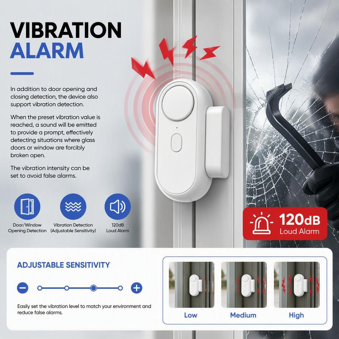 Easy Install Adhesive Door Window Alarms Home Security System