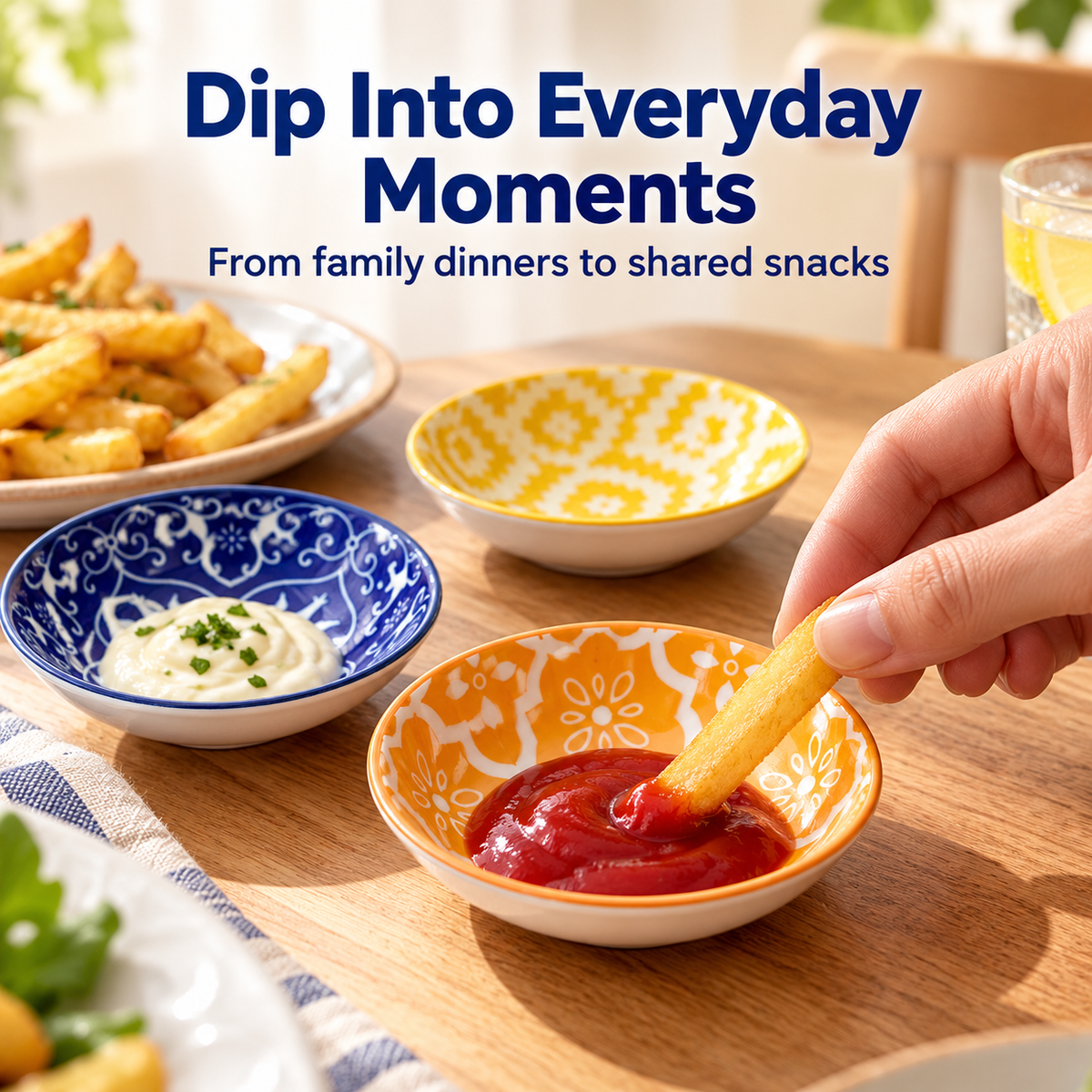 🍽️Round ceramic sauce bowl with colorful geometric patterns