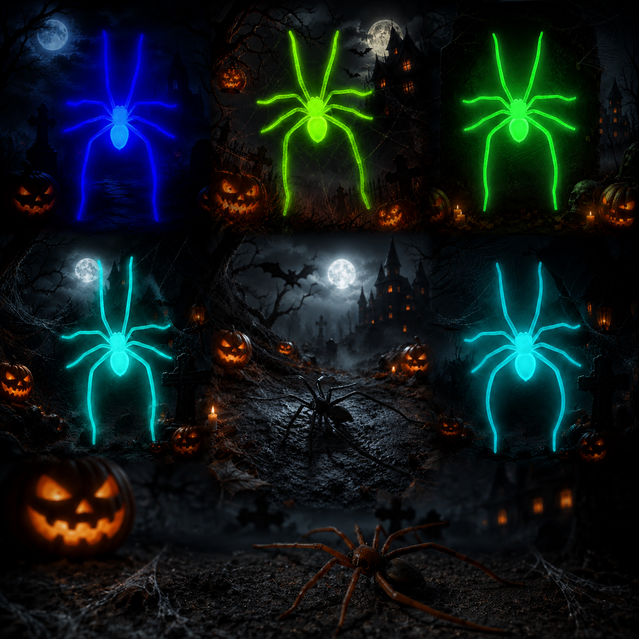 Halloween Prank Fake Spider Magnetic Fridge Sticker（5PCS）