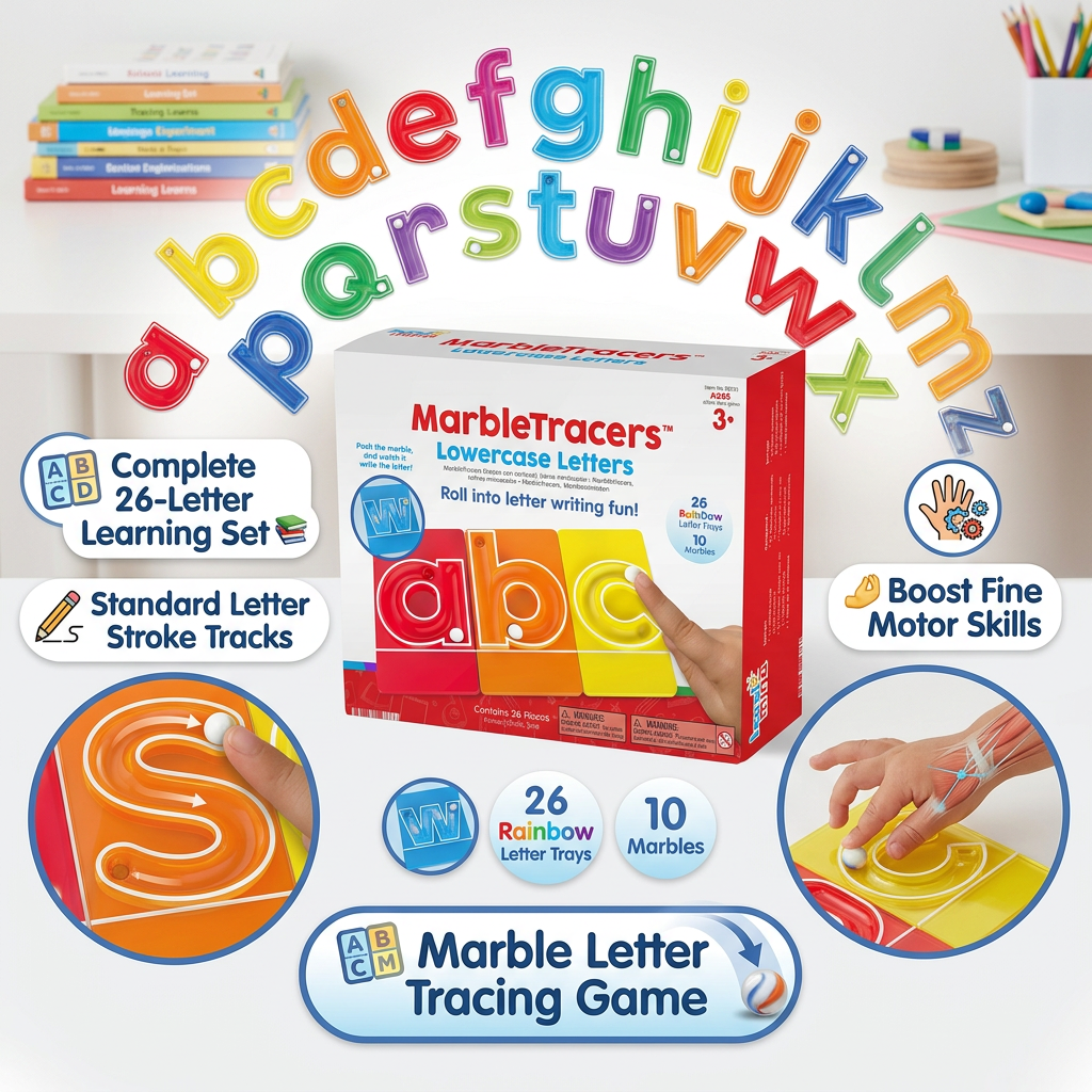 📚🔤Lowercase letter thinking English party board game pinball tracer