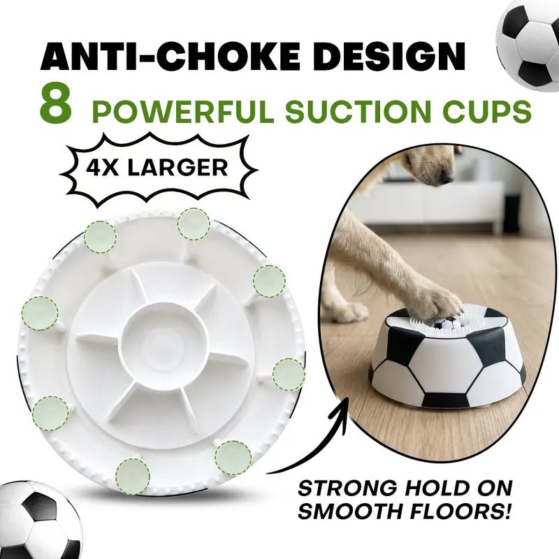 ⚽🐕 Soccer Style Multi purpose dog bowl ,Dog Liquid Slow Feeder,Lick Bowl Mat with Ball
