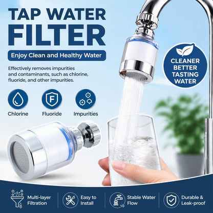 360° Rotating Kitchen Faucet Water Filter with 6 Filter Cartridges