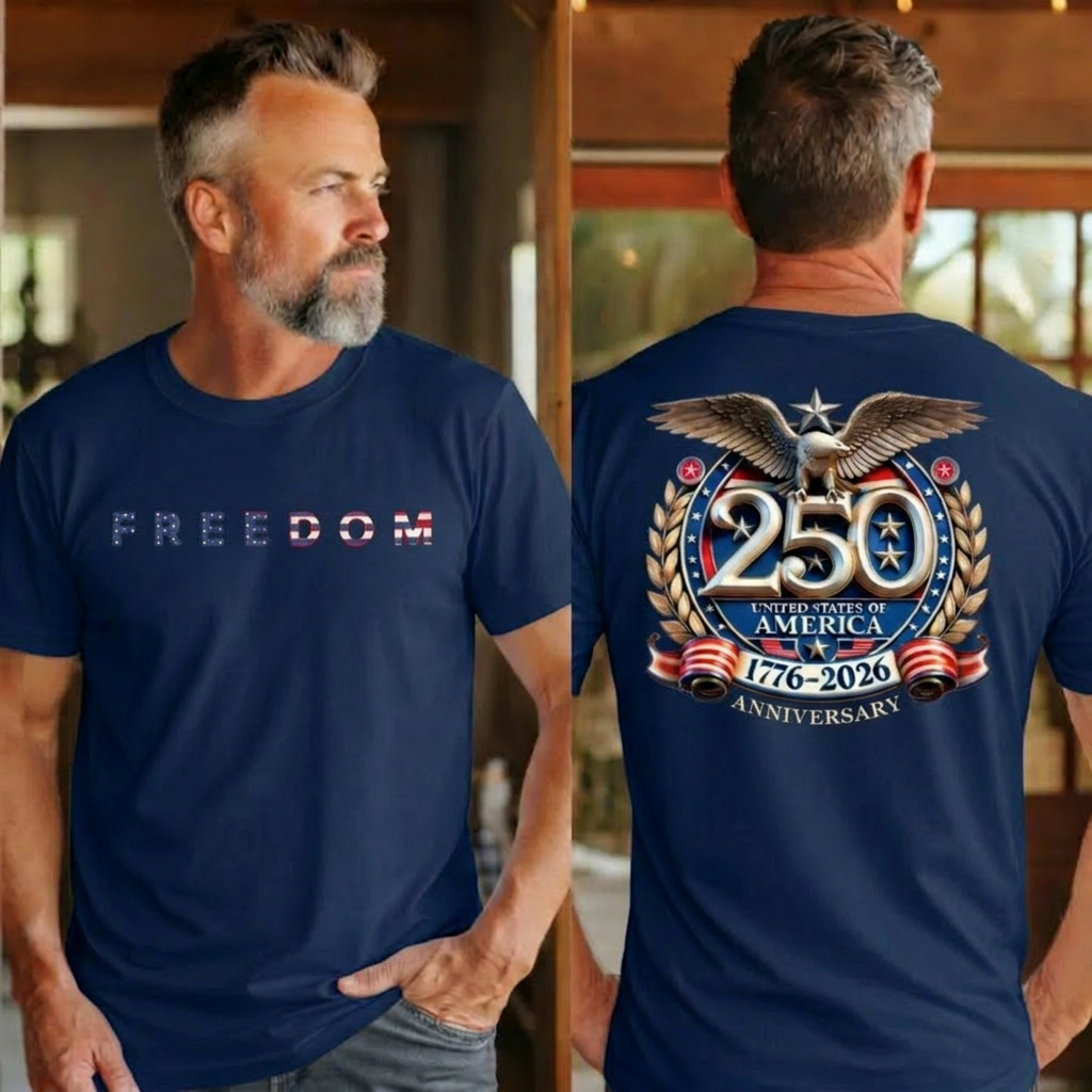 🎁Freedom 250th Anniversary Shirt-Casual summer crew-neck T-shirt