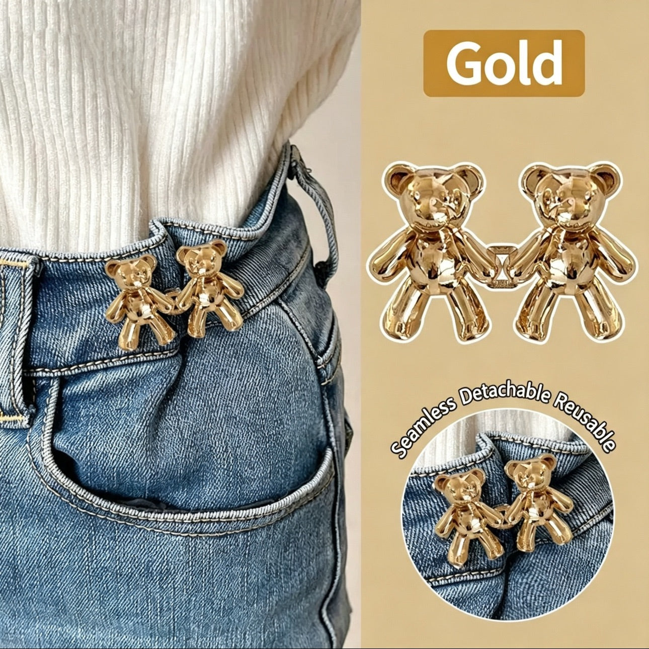 Bear-Shaped Belt Buckle, A Magical Tool For Adjusting Waist Size.