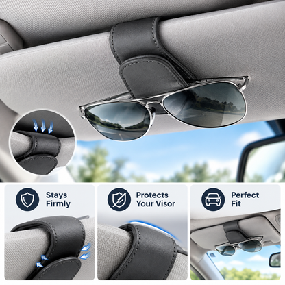 🧲Magnetic Leather Car Visor Glasses Clip – Universal Car Interior Accessory