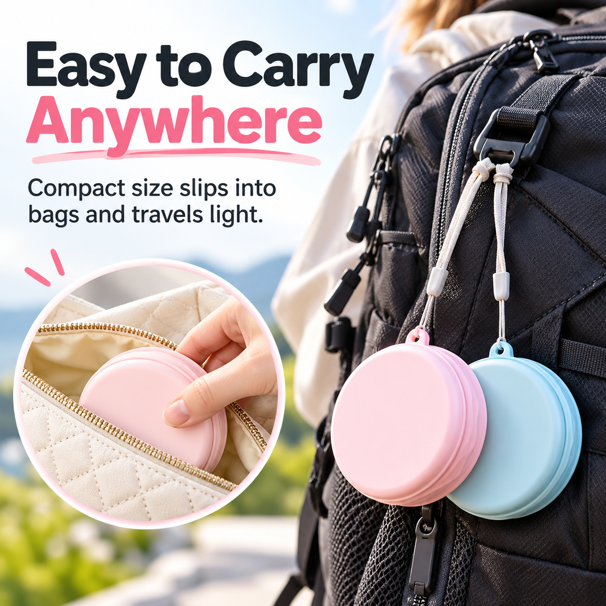 ♻️Upgraded Macaron-Style Collapsible Silicone Cup