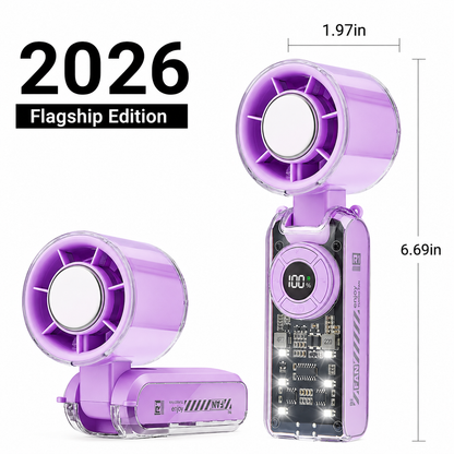 ❄️ 100-Speed Ice-Cooling Fan – 4-in-1 Portable Neck & Handheld Fan with 36H Battery