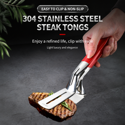 🛡️2-in-1 Stainless Steel Grill Tong &amp; Spatula