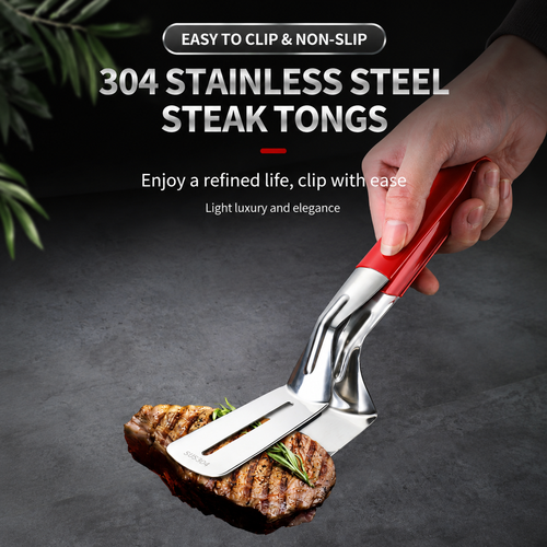 🛡️2-in-1 Stainless Steel Grill Tong &amp; Spatula