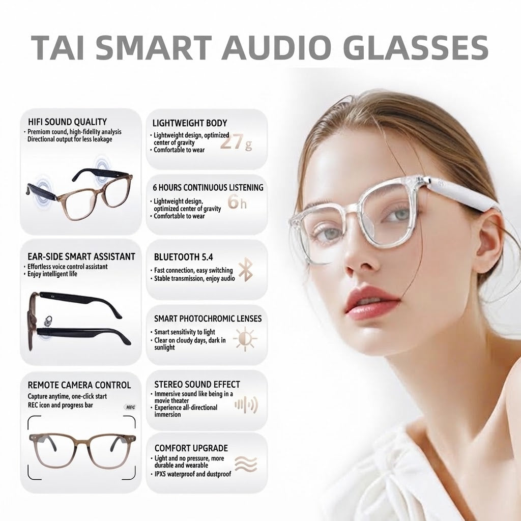 AI Translation Smart Bluetooth Glasses