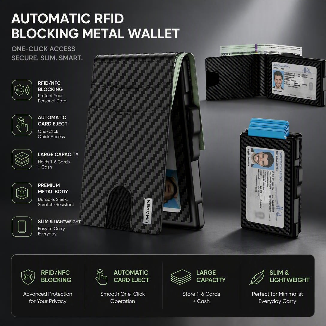 Wallet for Men - Pop Up Case Wallet with RFID Blocking