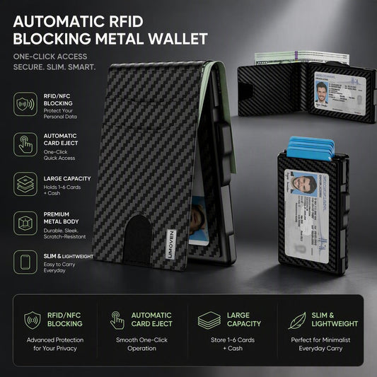 Wallet for Men - Pop Up Case Wallet with RFID Blocking