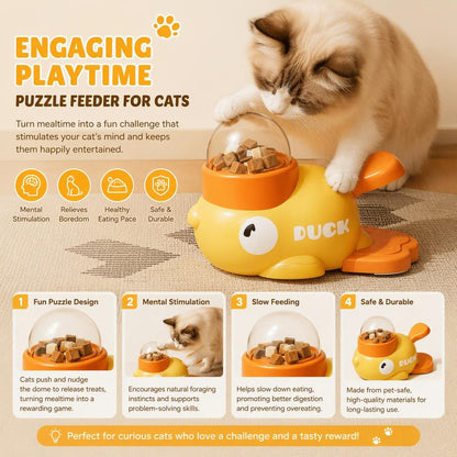 Cat Treat Dispenser Toy, Slow Feeding Enrichment Toy for Cats and Small Dogs