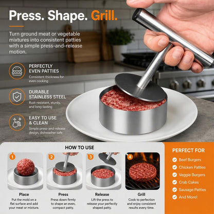 304 Stainless Steel Burger Press