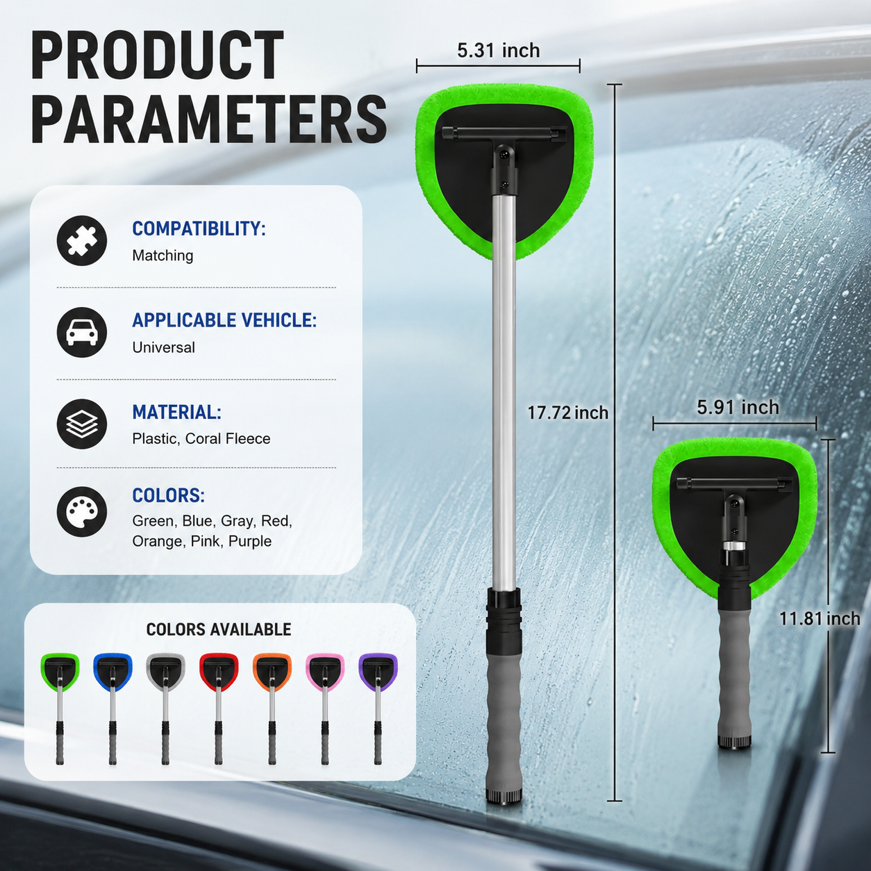 Car Retractable Window Defroster Cleaning Brush