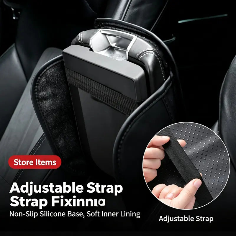 🚗Multi-functional car armrest box mat (with built-in storage bag)