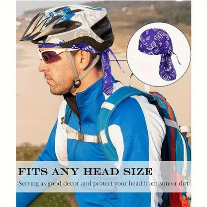 🧣❄️ Cooling Headscarf Cap Set, Motorcycle Pirate Head Wrap Safety Helmet Liner