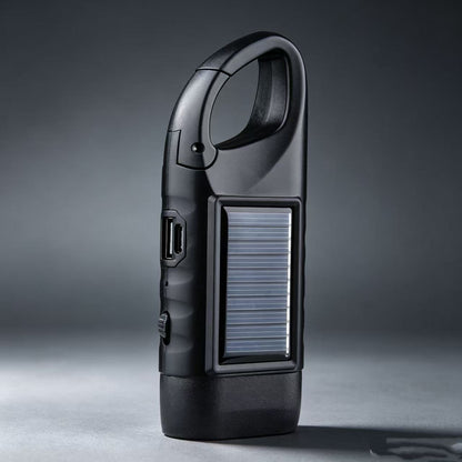 Solar Outdoor Hand-Crank USB-Type Flashlight