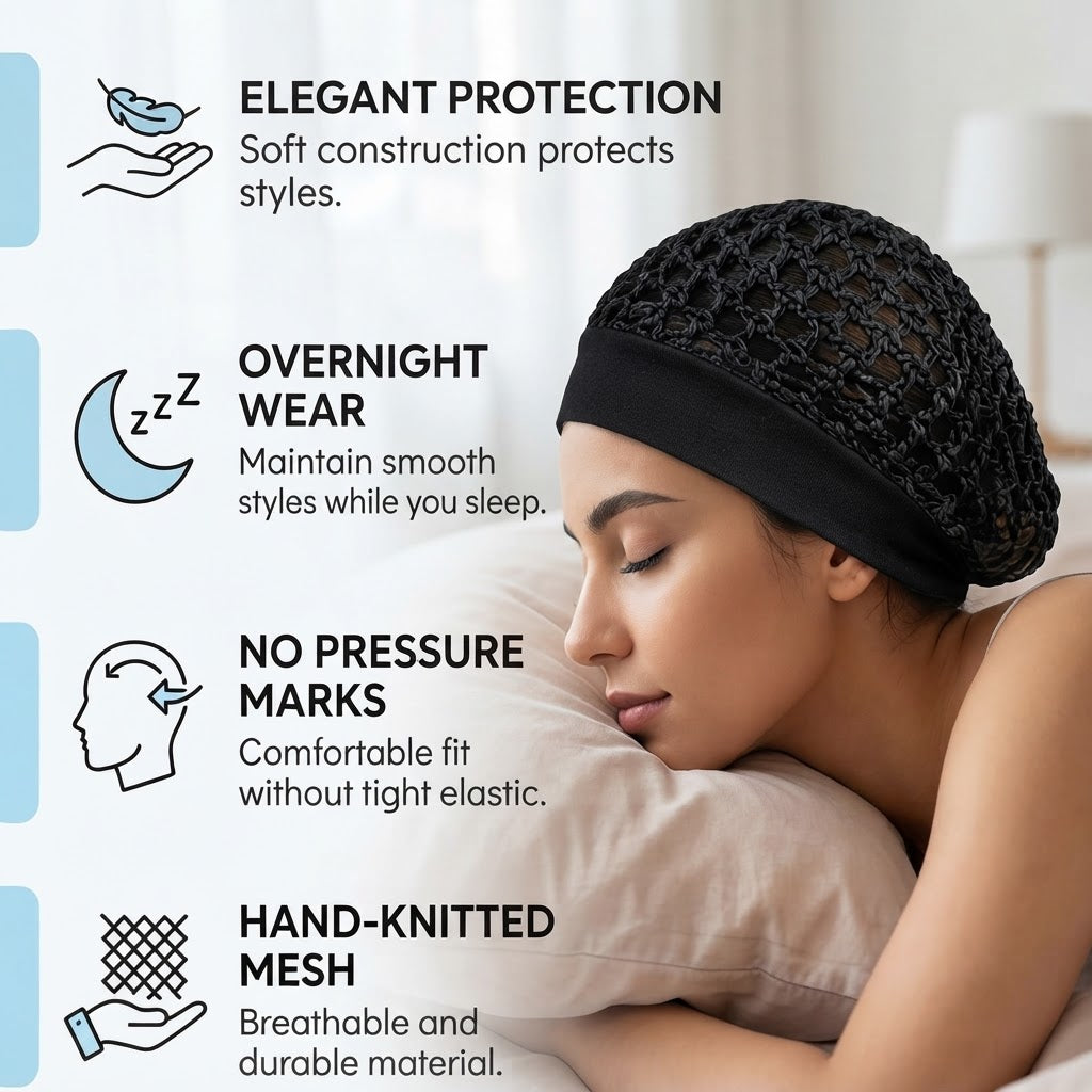 🧢Elastic wide-brimmed hairnet cap - soft and protective