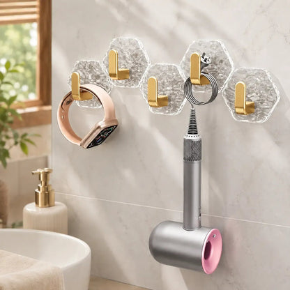 🔥Buy More Save More🔥Heavy-Duty Plastic Self-Adhesive Hexagonal Ripple Hooks