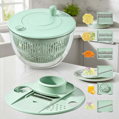 ✨ Salad Spinner Large, 3 IN 1 Vegetable and Fruit Washing Bowl with Strainer