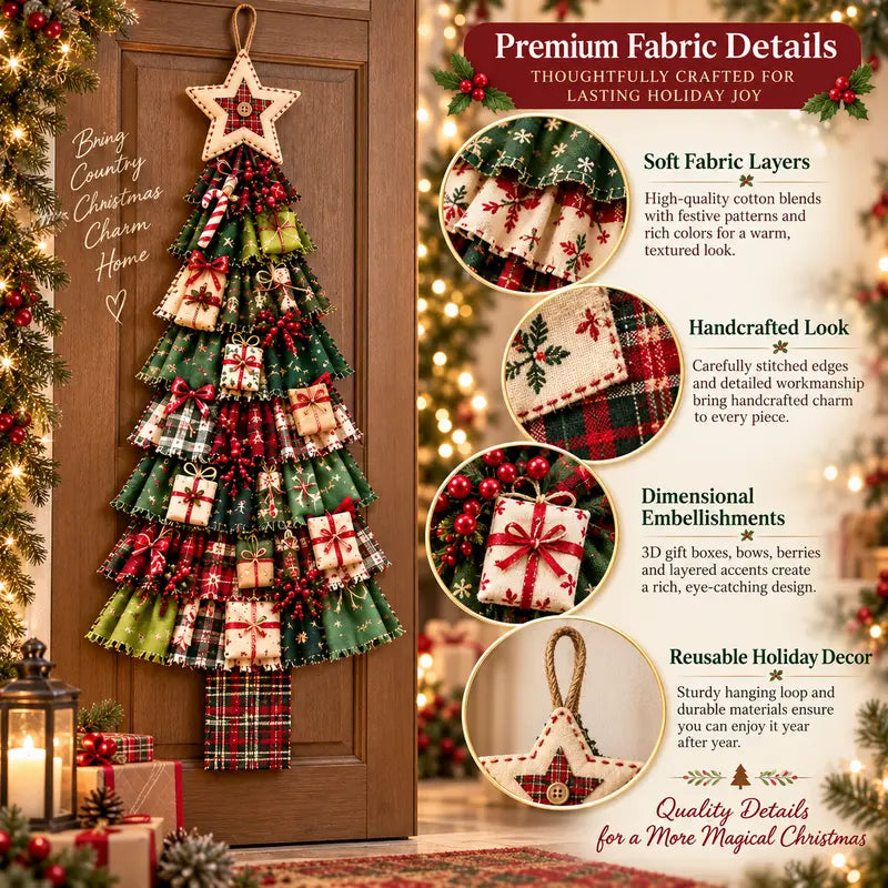 🧶🎄DIY Christmas Tree Door Hanging Set - Suitable for front doors, walls, porches, and home Christmas decorations