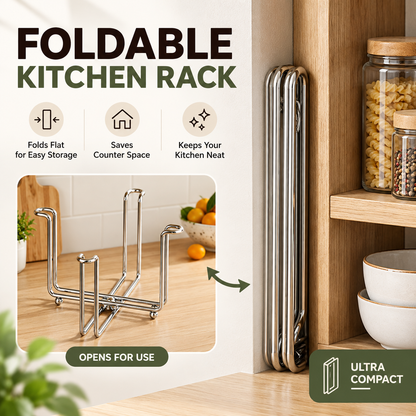 🗑️Collapsible 304 Stainless Steel Trash Bag Holder – Suitable for Sinkside, RVs, and Offices