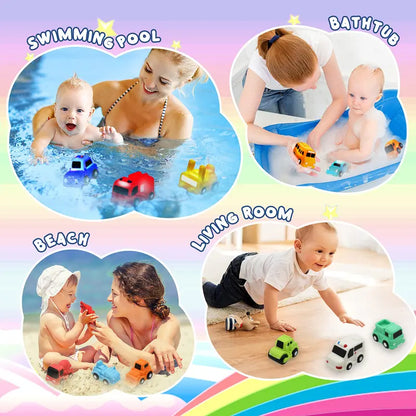 🚗🎁6-piece Sparkling Bathtub Toy Car Set