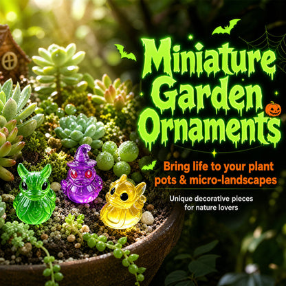 👻🎃Glow-In-The-Dark Mini Halloween Duck Set - Luminous Resin Figurines & Spooky Statues for Desk & Micro-Landscapes