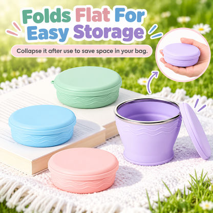 ♻️Upgraded Macaron-Style Collapsible Silicone Cup