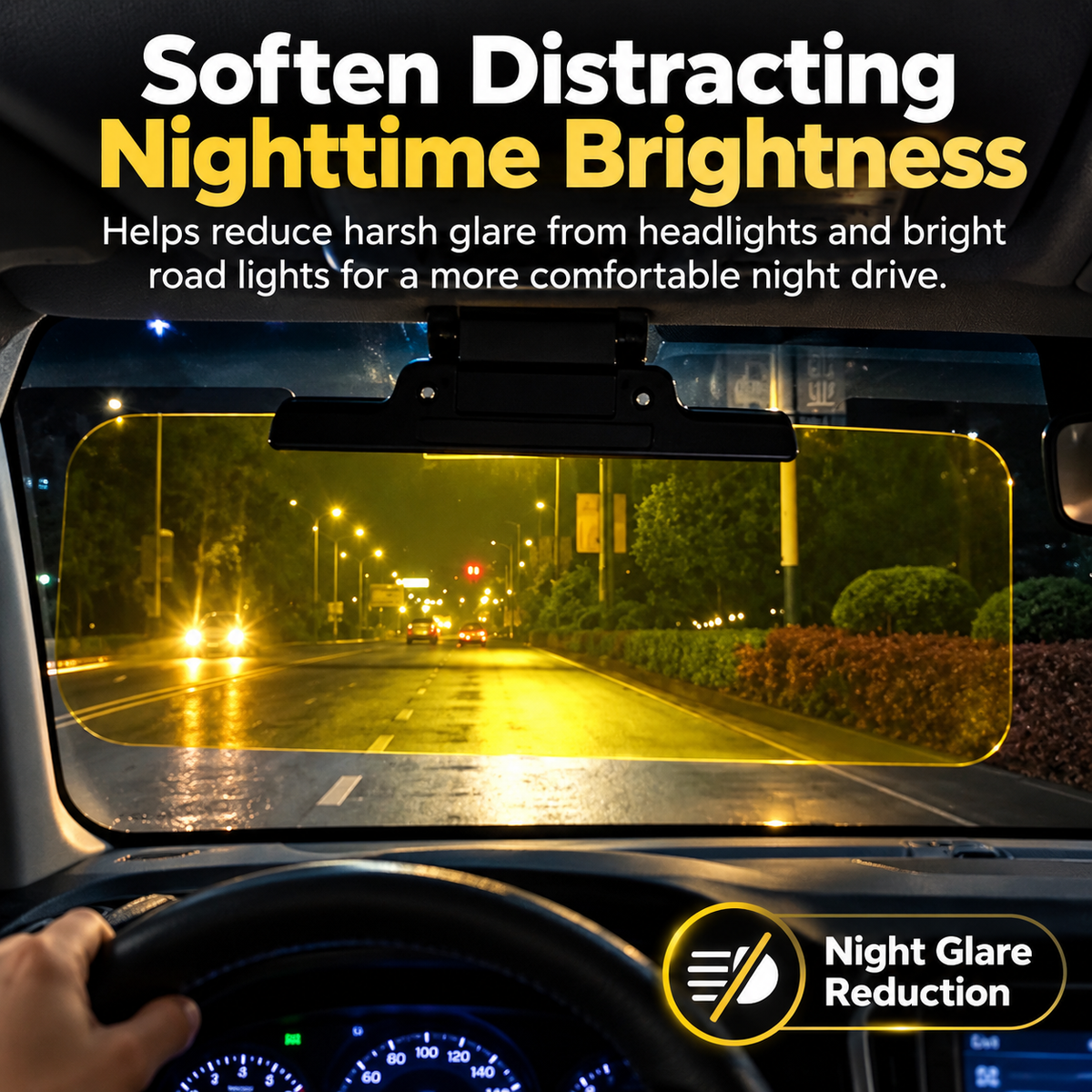 🚘Adjustable Car Anti-Glare Sun Visor, Dual Color Day Night Driving Shield