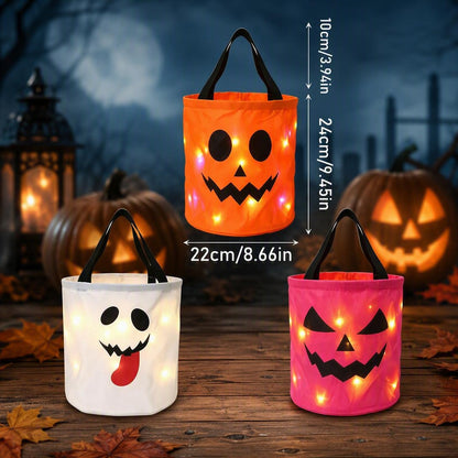 Halloween Candy Bucket with LED Lights