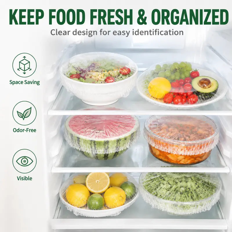 🥗100 PCS Disposable Elastic Food Covers