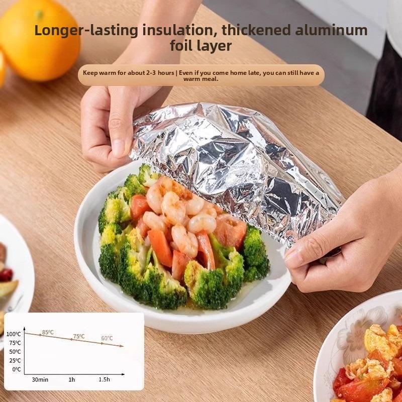 🍲🔥 Home dining table & food container aluminum foil heat-retaining cover