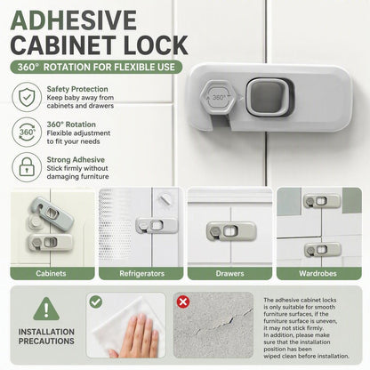 Child Safety Locks, Baby-Proof Cabinet Door Opening, And Anti-Pinch Function（3PCS）