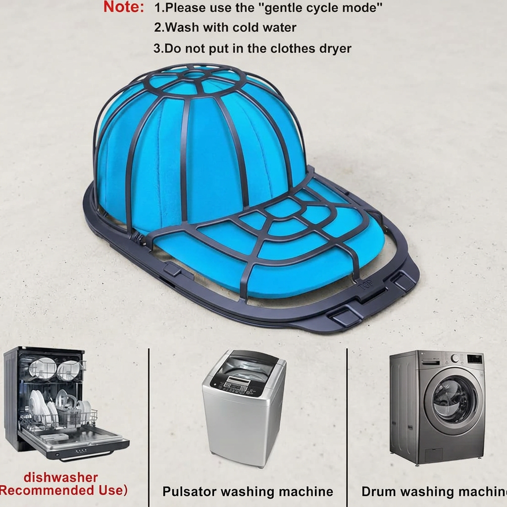 🧢Hat Washer Baseball Cap Cleaner Machine Washing Cage Holder Frame Net