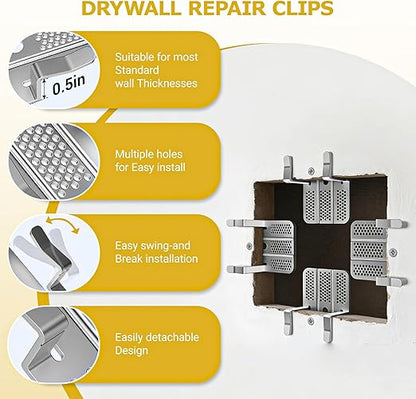 10 PCS Easy-Install 1/2" Drywall Repair Clips